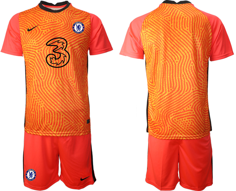 Men 2021 Chelsea red goalkeeper. soccer jerseys->chelsea jersey->Soccer Club Jersey